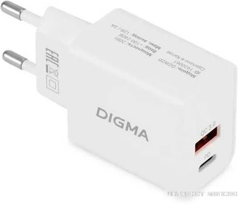 Сетевое зарядное Digma DGW2D (белый)