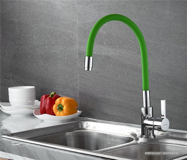 Смеситель Ledeme H98 L4898-5 (зеленый/хром)