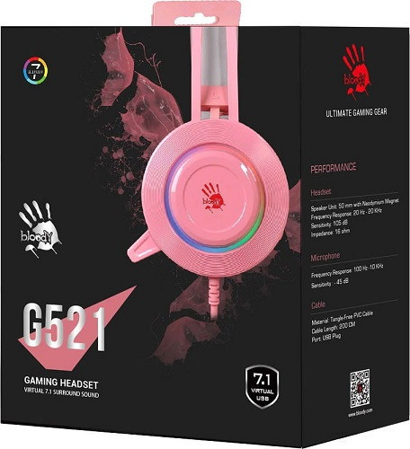 Наушники A4Tech Bloody G521 (розовый)