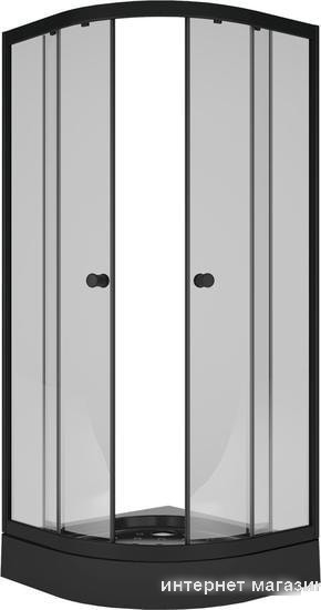 Душевой уголок Метакам Classic Black 80x80 ШПS_013570 (прозрачное стекло)