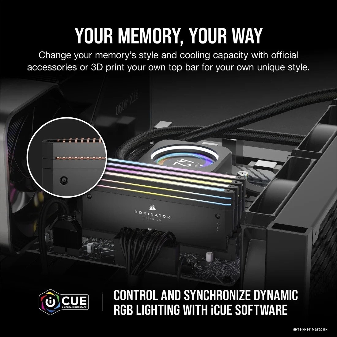 Corsair Dominator Titanium RGB 2x32ГБ DDR5 6600 МГц CMP64GX5M2X6600C32