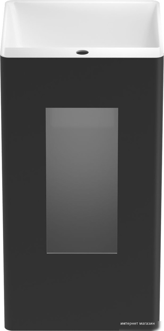Умывальник Wellsee Pure BY Wellsee 230716000 (отдельностоящий, с отверстием под смеситель, матовый черный/глянцевый белый)