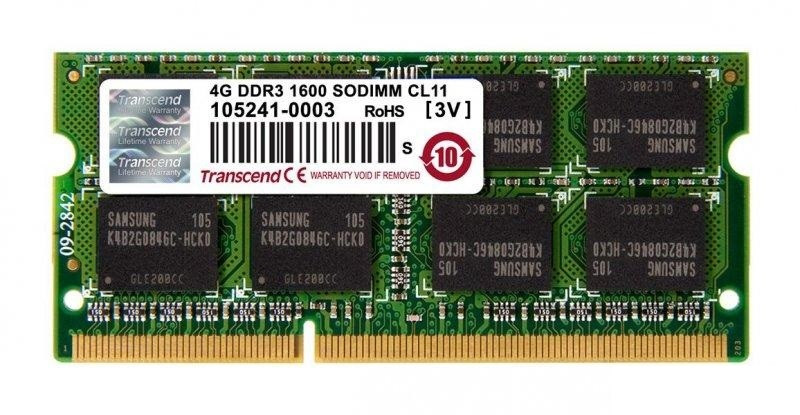 Оперативная память Transcend JetRam 4GB DDR3 SO-DIMM PC3-12800 (TS512MSK64V6N)