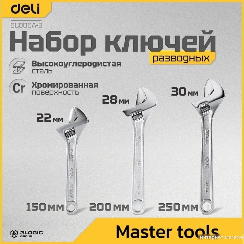 Набор ключей Deli DL006A-3 (3 предмета)