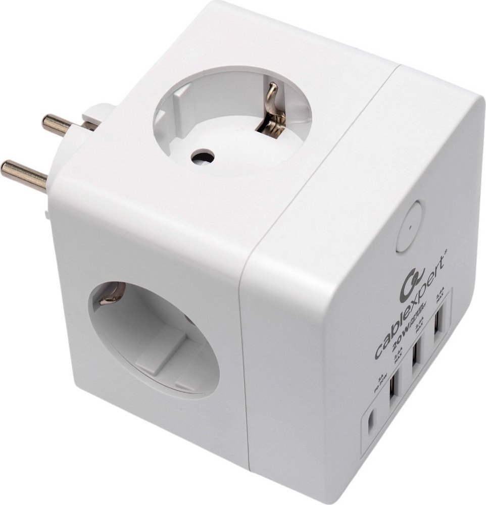 Сетевой фильтр Cablexpert CUBE-4-СU3-W