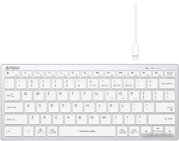 Клавиатура A4Tech Fstyler FBX51C (серебристый/белый)