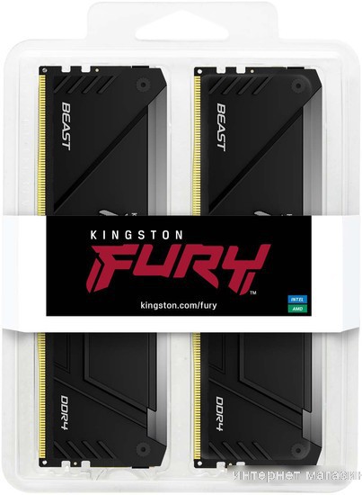 Оперативная память Kingston FURY Beast RGB 2x16ГБ DDR4 3200 МГц KF432C16BB2AK2/32
