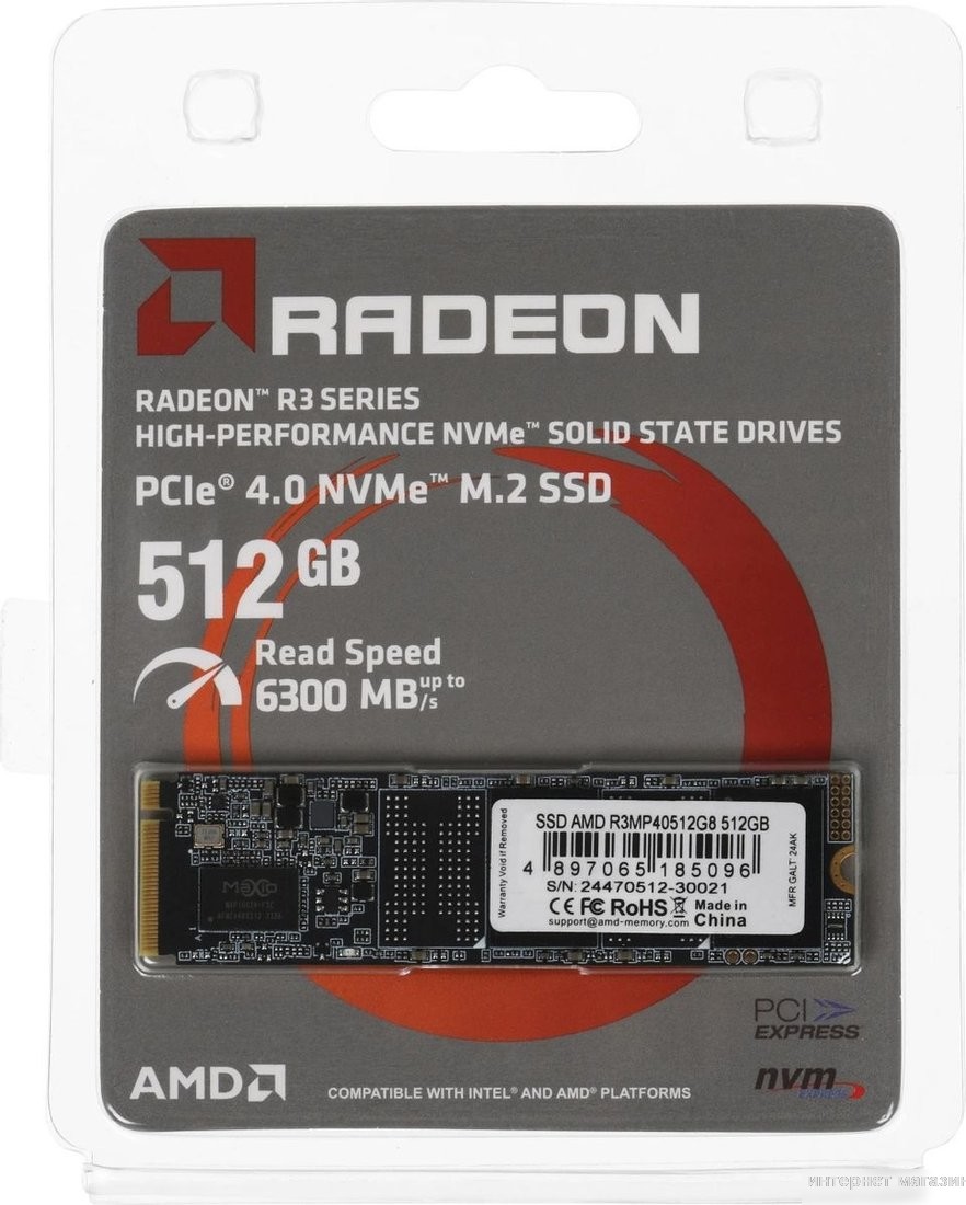 SSD AMD Radeon R3 512GB R3MP40512G8
