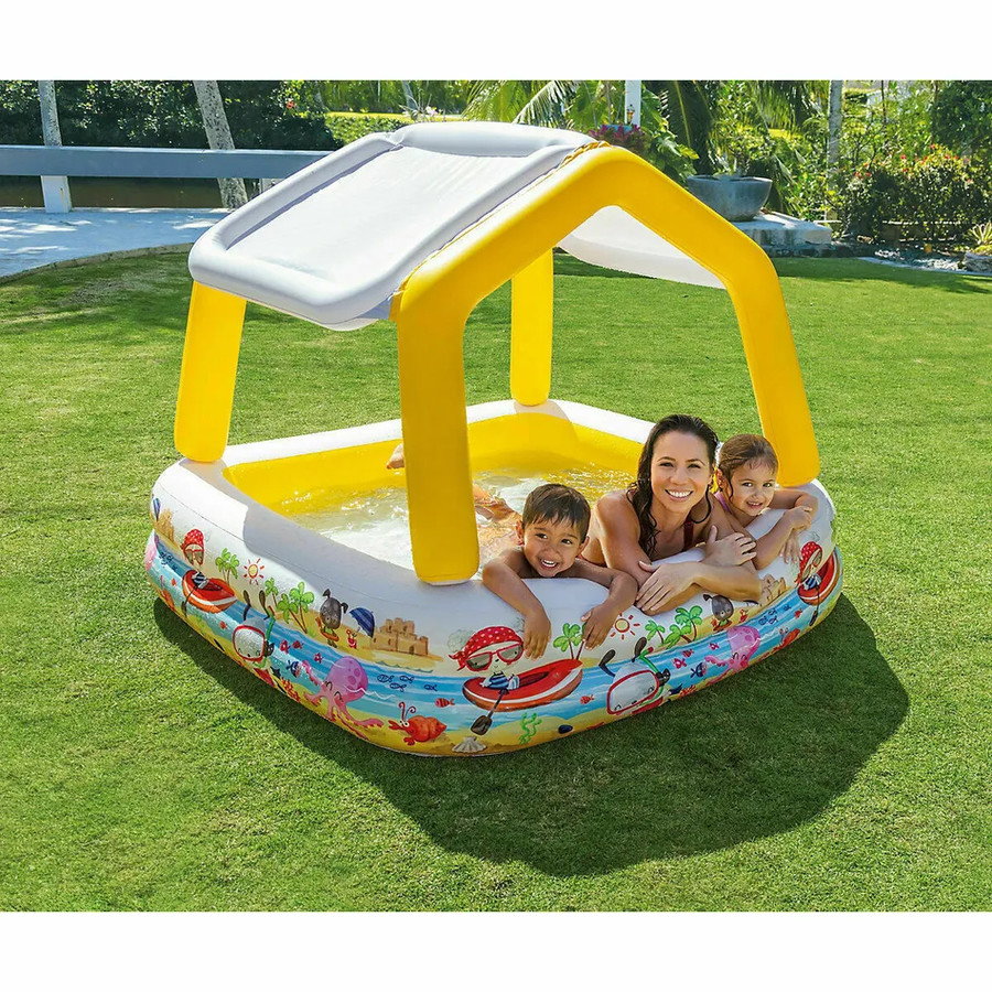 Надувной бассейн Intex Sun Shade 57470 (157x122, желтый)