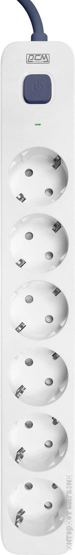 Стабилизатор Powercom SP-06W (5м, 6 розеток, белый/серый)