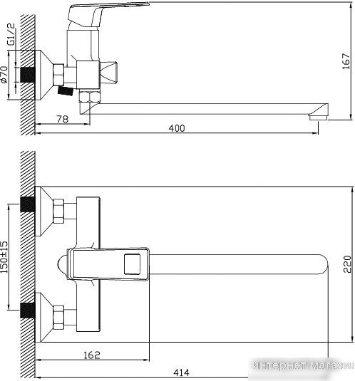 Смеситель Diadonna D78-222116HG