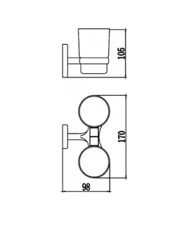 Стакан для зубной щетки и пасты Savol S-007068