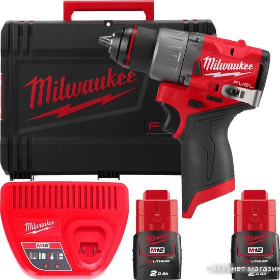 Дрель-шуруповерт Milwaukee M12 FUEL M12FDD2-202X 4933479873 (с 2-мя АКБ 2 Ач, кейс)