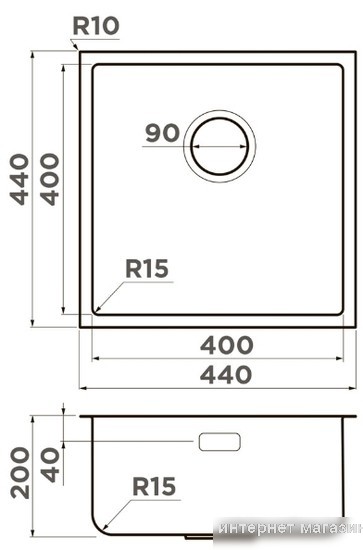 Кухонная мойка Omoikiri Tadzava 44-U/I Ultra 15 IN (нержавеющая сталь)