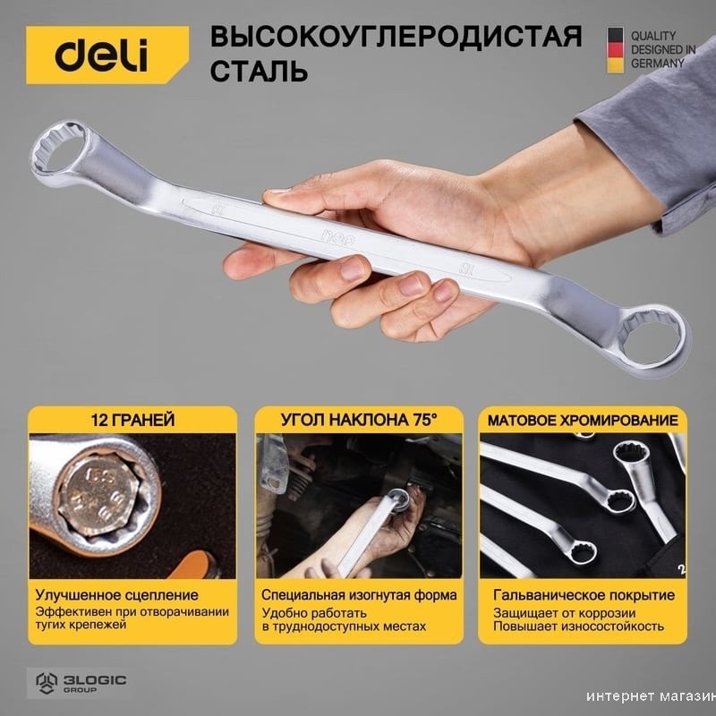 Набор ключей Deli DL150012A (12 предметов)