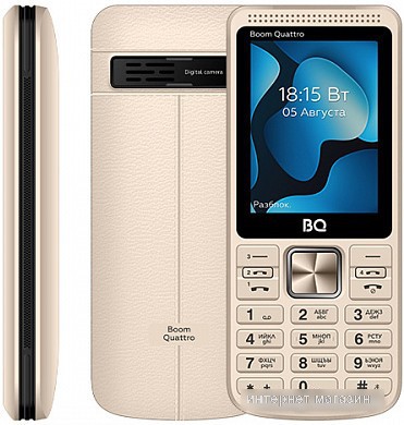 Кнопочный телефон BQ-Mobile BQ-2455 Boom Quattro (золотистый)