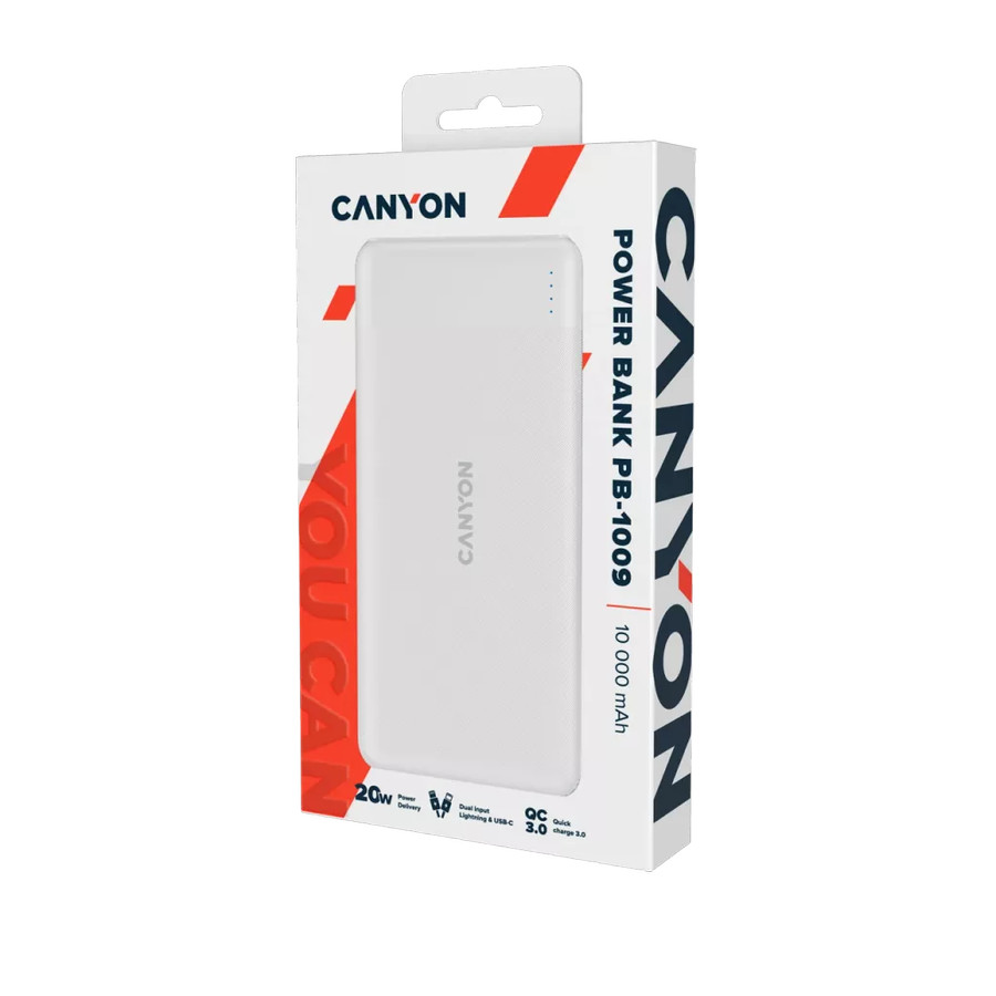 Внешний аккумулятор Canyon PB-1009 10000mAh (белый)