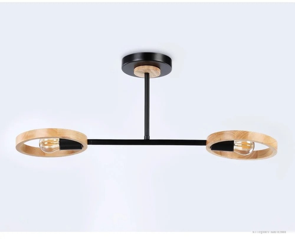 Люстра средней высоты Ambrella light Traditional TR8244/2 BK/LWD (черный/светлое дерево)