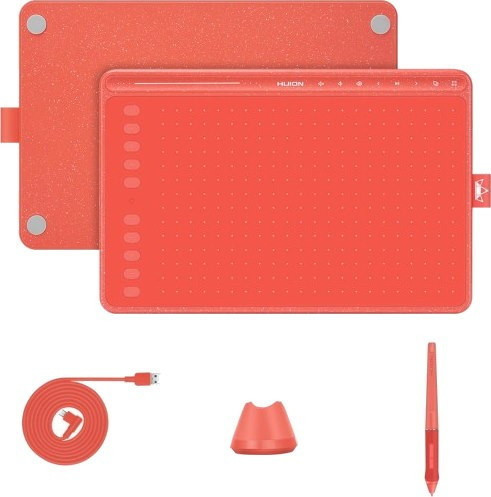 Графический планшет Huion HS611 (коралловый красный)