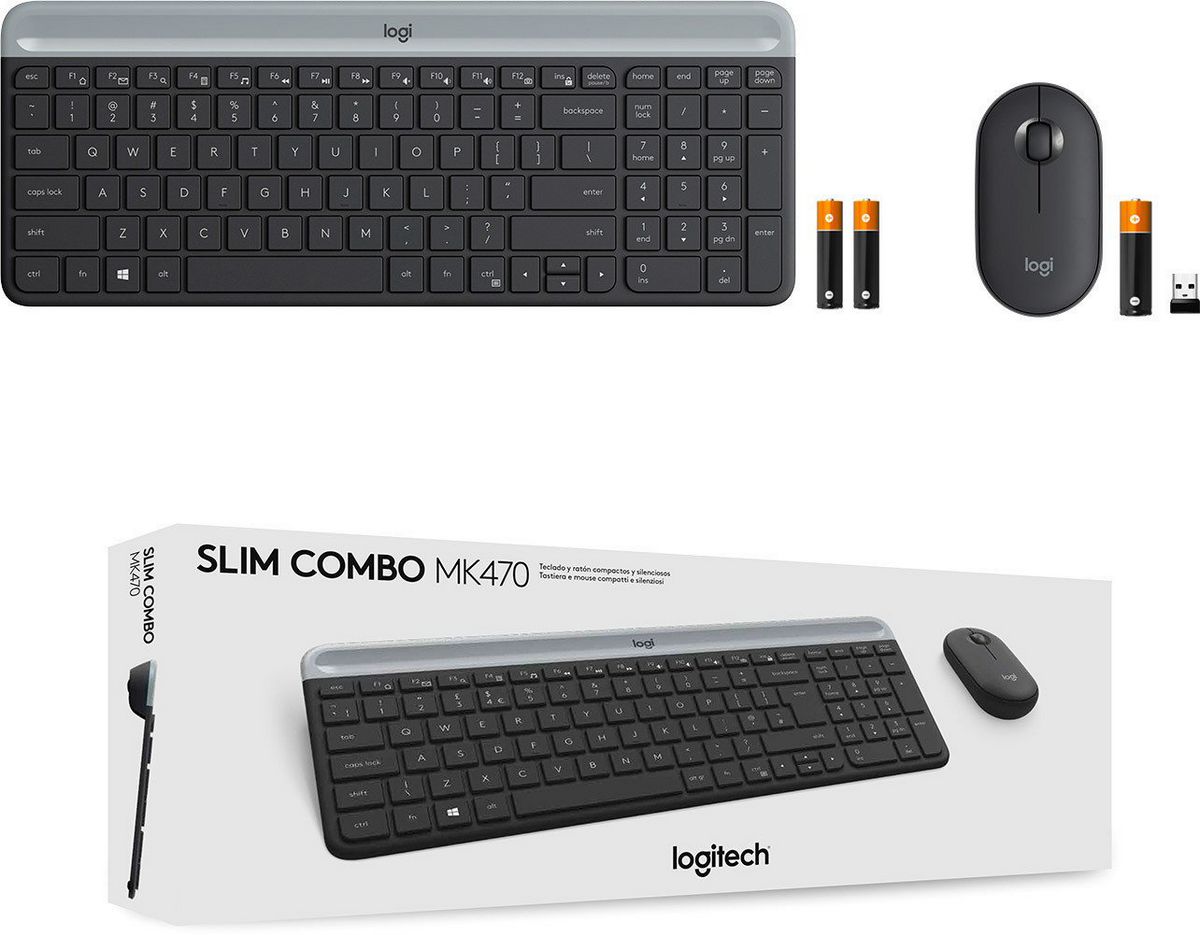 Офисный набор Logitech MK470 Slim Wireless Combo 920-009204 (графитовый)