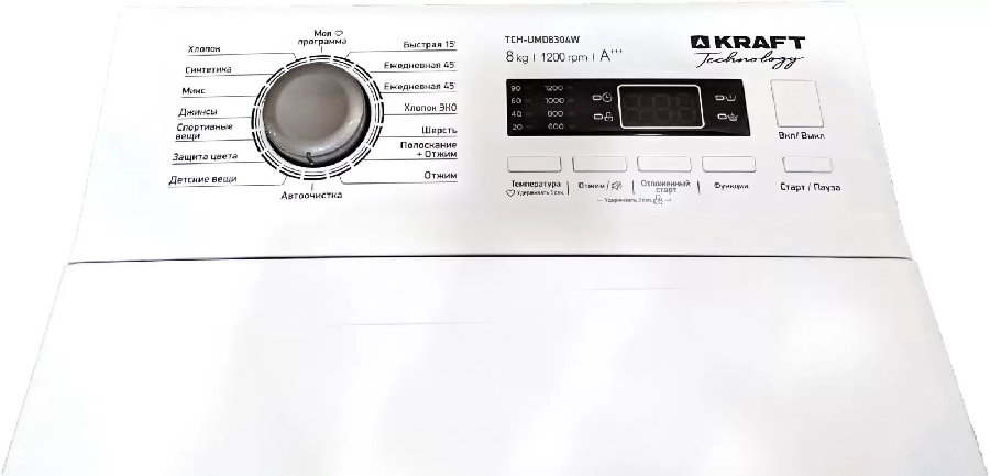 Стиральная машина с вертикальной загрузкой Kraft TCH-UMD8304W