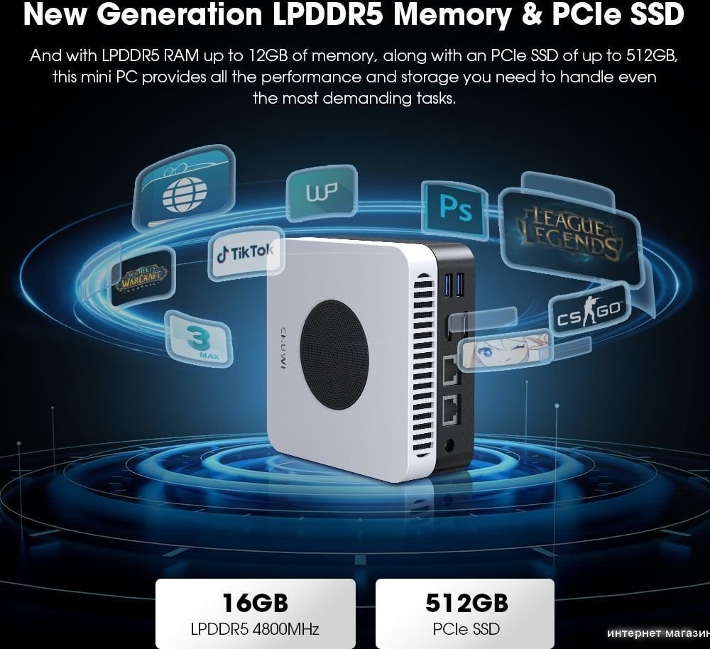 Компактный компьютер Chuwi Larkbox X Intel N100 12+512