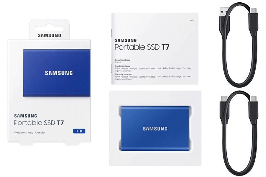 Внешний накопитель Samsung T7 500GB (синий)