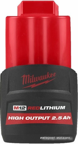 Аккумулятор Milwaukee M12 M12HB2.5 4932480164 (12В/2.5 Ач)