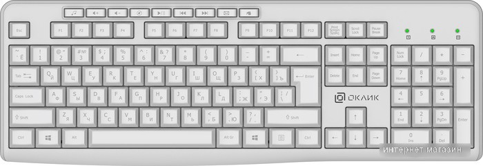 Клавиатура Oklick K225W (белый)