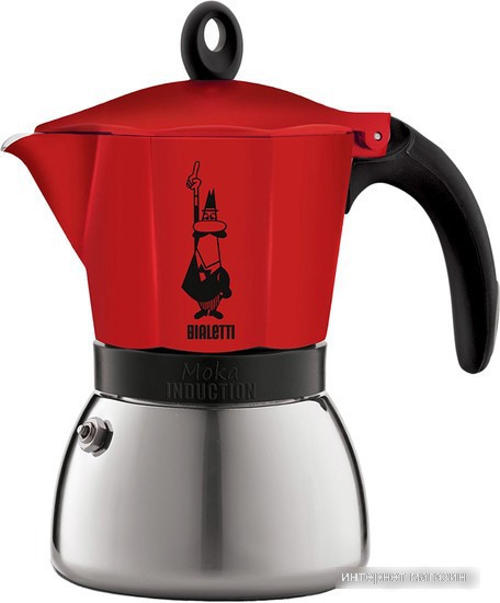 Гейзерная кофеварка Bialetti Moka Induction (6 порций, красный)