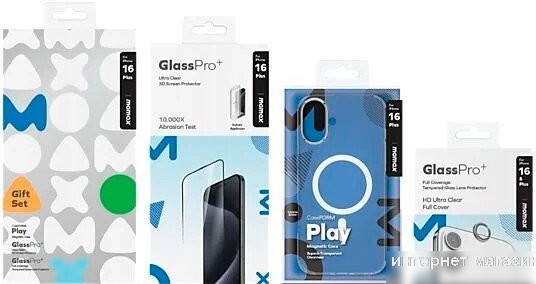 Momax Protection Bundle Set для iPhone 16 Plus MXAP24LTGS