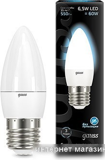 Светодиодная лампа Gauss E27 6.5 Вт 4100 К [103102207]