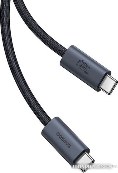 Кабель Baseus Flash Series 2 USB4 Full Featured Data Cable 240W USB Type-C - USB Type-C (1 м, черный)