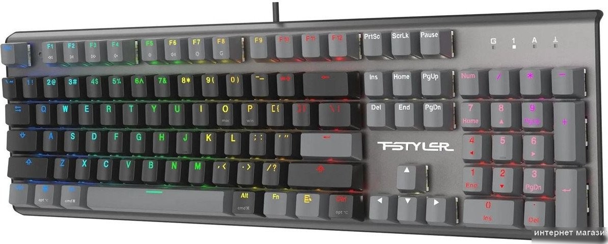 Клавиатура A4Tech Fstyler FS100 Neon (серый/черный)