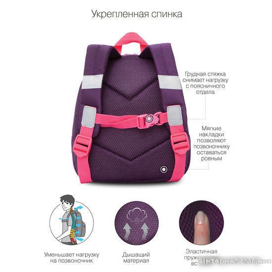 Школьный рюкзак Grizzly RK-280-2 (фиолетовый/розовый)