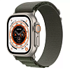 Профессиональные умные часы Apple Watch Ultra LTE 49 мм (титановый корпус, титановый/темно-зеленый, текстильный ремешок размера L)