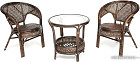 Набор садовой мебели TetChair Pelangi (стол/2 кресла, без подушек, walnut)