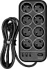 Стабилизатор Powercom SP-08 USB03AB (3м, 8 розеток, черный)