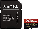 Карта памяти SanDisk Extreme PRO microSDXC SDSQXCU-064G-GN6MA 64GB (с адаптером)