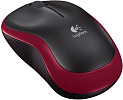 Мышь Logitech M185 (черный/красный)