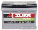Автомобильный аккумулятор Zubr Premium R+ (80 А·ч)