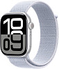 Apple Watch Series 10 46 мм (алюминиевый корпус, серебристый/голубой, нейлоновый ремешок)